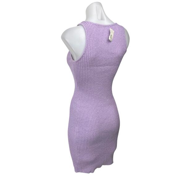 NEW Emory Park Ruby & Jenna Purple Sleeveless Mini Bodycon Sweater Tank Dress M - Picture 2 of 5